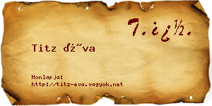 Titz Éva névjegykártya